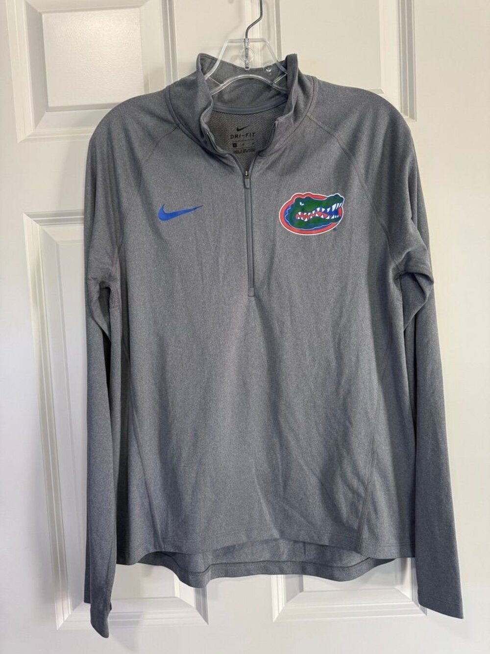 Nike Dri-Fit Florida Gators 1/4 Zip Pullover Top Gray Long Sleeve Shirt Men's M